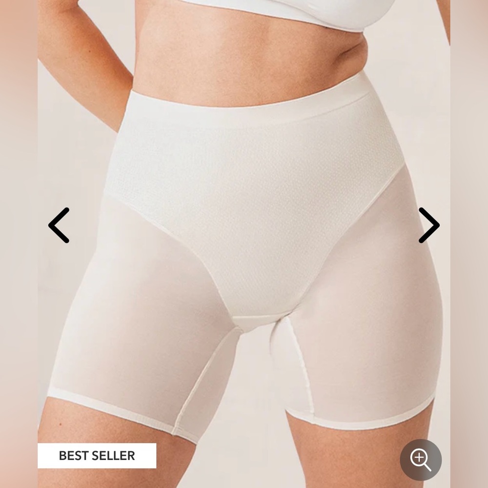 🩷. High-Waist Shaping Short Bodyslip - Cream